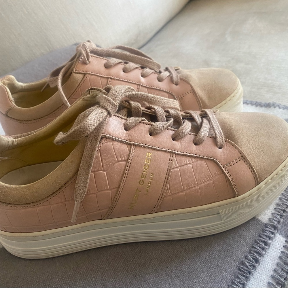 KURT GEIRGER- LONDON BUSH PINK LEATHER SNEAKERS size 41